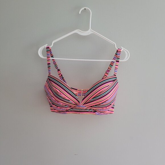 Victorias Secret Pink Stripe Bikini Bathing Suit Top, Size 34 DD - Picture 3 of 6